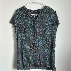 Nordstrom Green Paisley Blouse